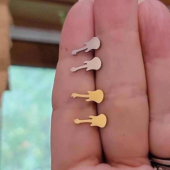 Electric Guitar Stud Earrings, Choice of Color - Picture 4 of 6